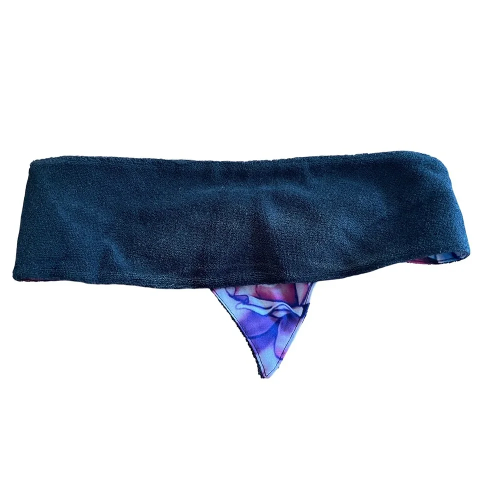 ChopTop Doo Wrap Headband Bandana Blue Rose Floral Rhinestone Biker Headwear‎ OS